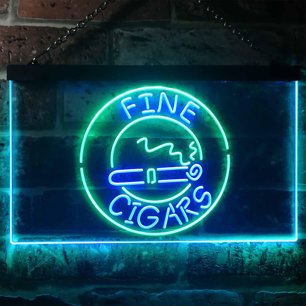 ADVPRO Fine Cigars VIP Room Dual Color LED Neon Sign st6-i3292 - Green & Blue