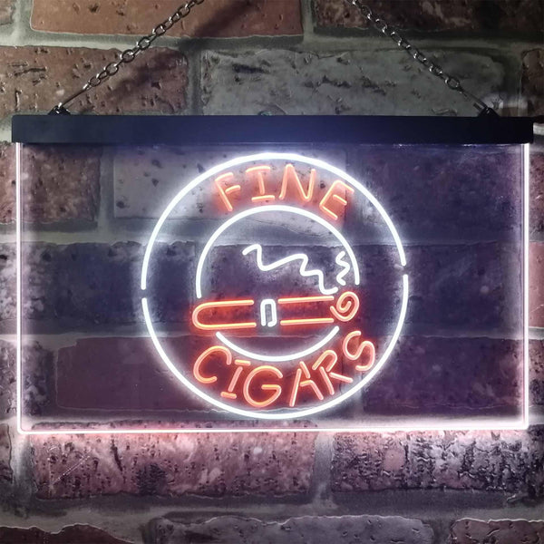 ADVPRO Fine Cigars VIP Room Dual Color LED Neon Sign st6-i3292 - White & Orange