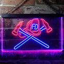 ADVPRO Firefighter Fire Department Retired Gift Dual Color LED Neon Sign st6-i3293 - Blue & Red