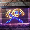 ADVPRO Firefighter Fire Department Retired Gift Dual Color LED Neon Sign st6-i3293 - Blue & Yellow