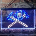 ADVPRO Firefighter Fire Department Retired Gift Dual Color LED Neon Sign st6-i3293 - White & Blue