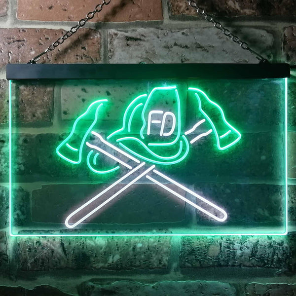 ADVPRO Firefighter Fire Department Retired Gift Dual Color LED Neon Sign st6-i3293 - White & Green