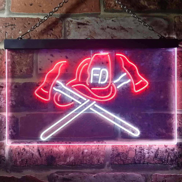 ADVPRO Firefighter Fire Department Retired Gift Dual Color LED Neon Sign st6-i3293 - White & Red