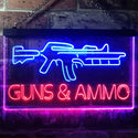 ADVPRO Guns Ammo Shop Dual Color LED Neon Sign st6-i3294 - Blue & Red