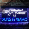 ADVPRO Guns Ammo Shop Dual Color LED Neon Sign st6-i3294 - White & Blue