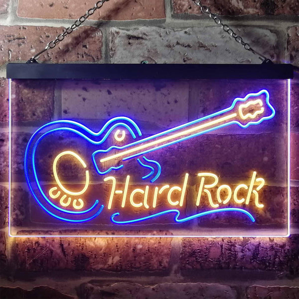 ADVPRO Guitar Hard Rock Music Dual Color LED Neon Sign st6-i3295 - Blue & Yellow