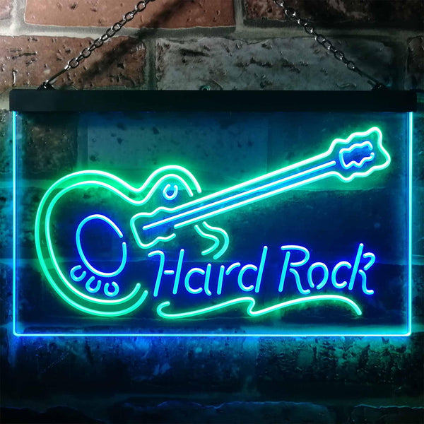 ADVPRO Guitar Hard Rock Music Dual Color LED Neon Sign st6-i3295 - Green & Blue