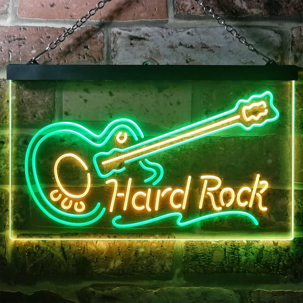 ADVPRO Guitar Hard Rock Music Dual Color LED Neon Sign st6-i3295 - Green & Yellow