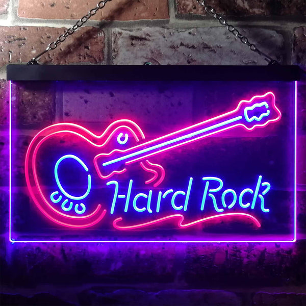 ADVPRO Guitar Hard Rock Music Dual Color LED Neon Sign st6-i3295 - Red & Blue