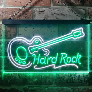 ADVPRO Guitar Hard Rock Music Dual Color LED Neon Sign st6-i3295 - White & Green