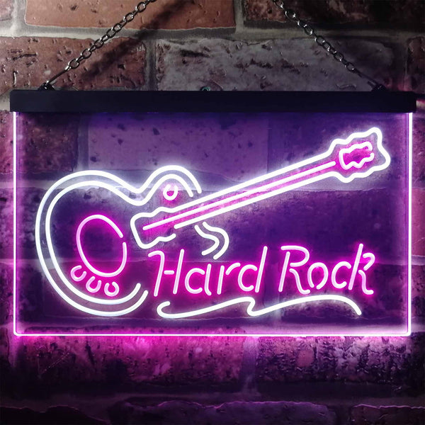 ADVPRO Guitar Hard Rock Music Dual Color LED Neon Sign st6-i3295 - White & Purple
