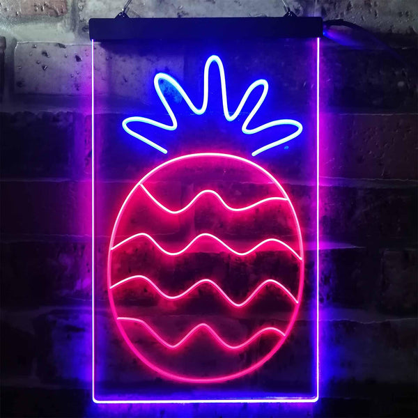 ADVPRO Pineapple Fruit Store  Dual Color LED Neon Sign st6-i3296 - Blue & Red