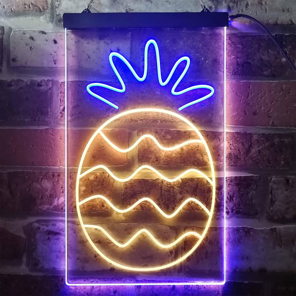 ADVPRO Pineapple Fruit Store  Dual Color LED Neon Sign st6-i3296 - Blue & Yellow