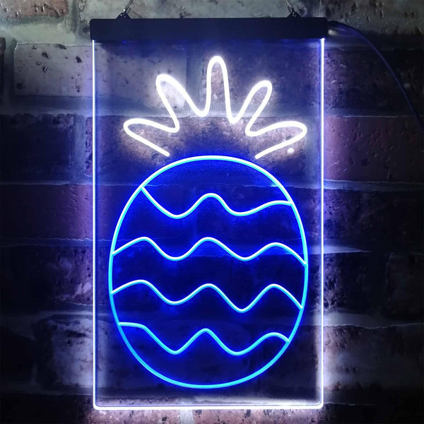 ADVPRO Pineapple Fruit Store  Dual Color LED Neon Sign st6-i3296 - White & Blue