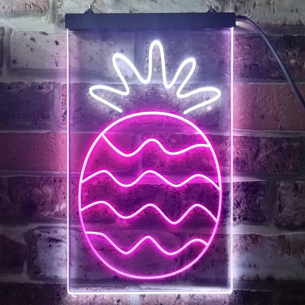 ADVPRO Pineapple Fruit Store  Dual Color LED Neon Sign st6-i3296 - White & Purple