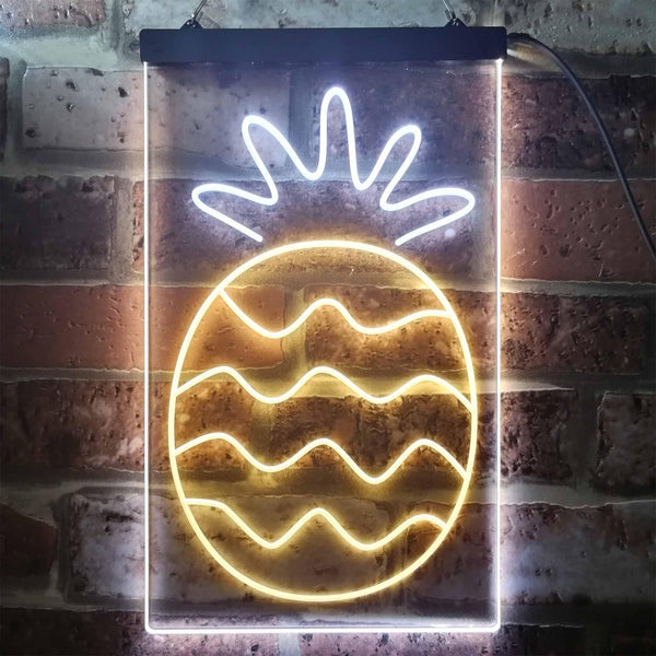 ADVPRO Pineapple Fruit Store  Dual Color LED Neon Sign st6-i3296 - White & Yellow