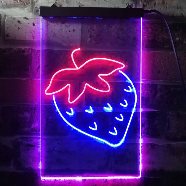 ADVPRO Strawberry Fruit Store  Dual Color LED Neon Sign st6-i3298 - Red & Blue