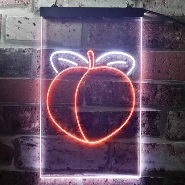 ADVPRO Peach Fruit Store  Dual Color LED Neon Sign st6-i3300 - White & Orange