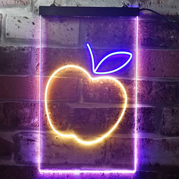 ADVPRO Apple Fruit Store  Dual Color LED Neon Sign st6-i3301 - Blue & Yellow