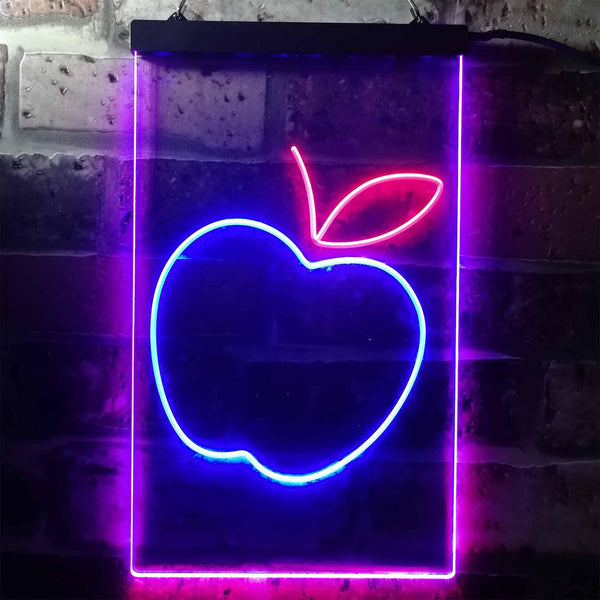 ADVPRO Apple Fruit Store  Dual Color LED Neon Sign st6-i3301 - Red & Blue