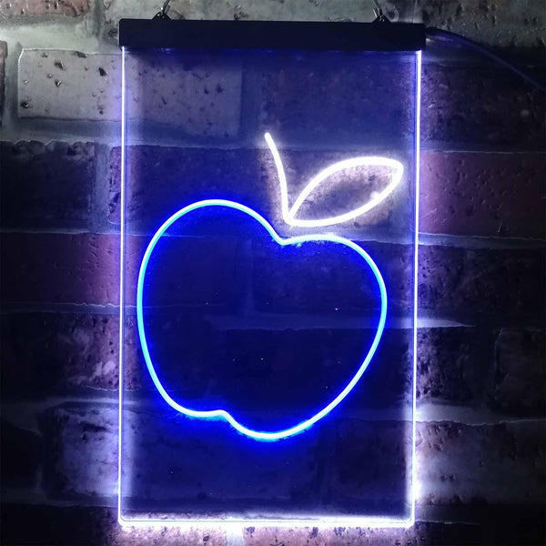 ADVPRO Apple Fruit Store  Dual Color LED Neon Sign st6-i3301 - White & Blue