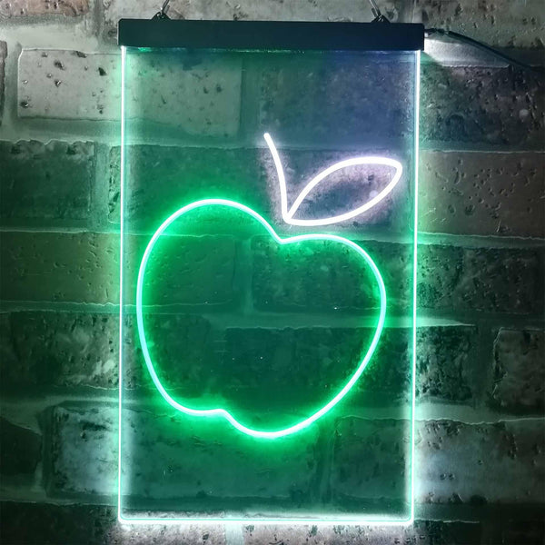 ADVPRO Apple Fruit Store  Dual Color LED Neon Sign st6-i3301 - White & Green