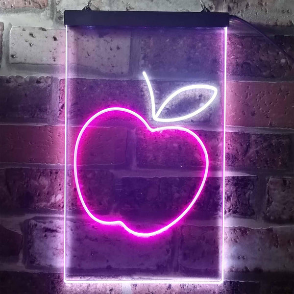 ADVPRO Apple Fruit Store  Dual Color LED Neon Sign st6-i3301 - White & Purple