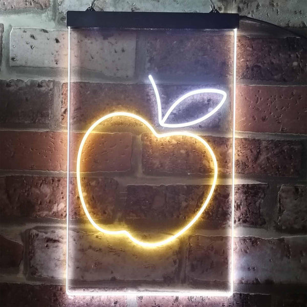 ADVPRO Apple Fruit Store  Dual Color LED Neon Sign st6-i3301 - White & Yellow