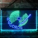 ADVPRO Records Turntable DJ Bar Dual Color LED Neon Sign st6-i3302 - Green & Blue