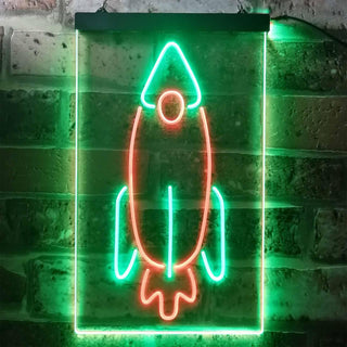 ADVPRO Rocket Launch Kid Room  Dual Color LED Neon Sign st6-i3303 - Green & Red