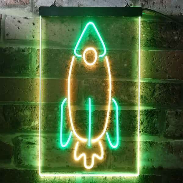 ADVPRO Rocket Launch Kid Room  Dual Color LED Neon Sign st6-i3303 - Green & Yellow