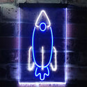 ADVPRO Rocket Launch Kid Room  Dual Color LED Neon Sign st6-i3303 - White & Blue