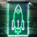 ADVPRO Rocket Launch Kid Room  Dual Color LED Neon Sign st6-i3303 - White & Green