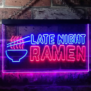 ADVPRO Late Night Ramen Japanese Food Dual Color LED Neon Sign st6-i3305 - Blue & Red