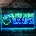 ADVPRO Late Night Ramen Japanese Food Dual Color LED Neon Sign st6-i3305 - Green & Blue