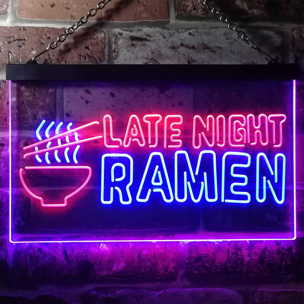 ADVPRO Late Night Ramen Japanese Food Dual Color LED Neon Sign st6-i3305 - Red & Blue