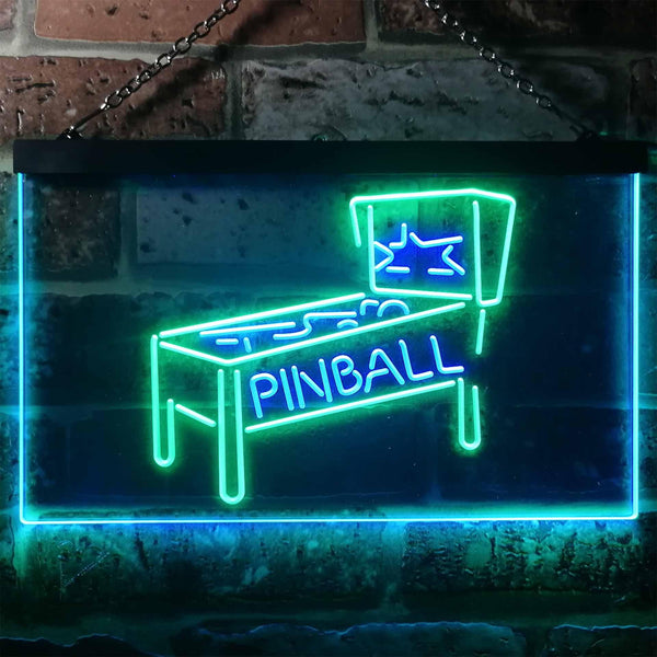 ADVPRO Pinball Game Room Dual Color LED Neon Sign st6-i3306 - Green & Blue