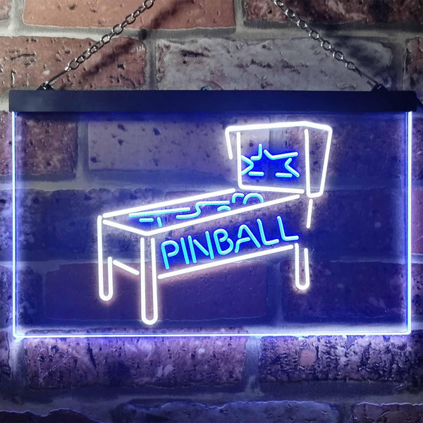 ADVPRO Pinball Game Room Dual Color LED Neon Sign st6-i3306 - White & Blue