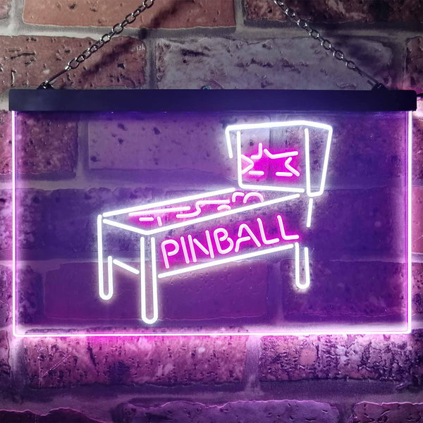 ADVPRO Pinball Game Room Dual Color LED Neon Sign st6-i3306 - White & Purple
