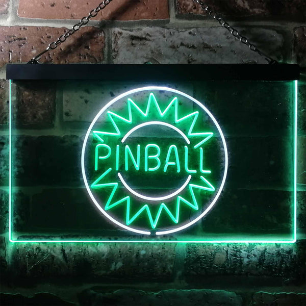 ADVPRO Pinball Kid Room Garage Dual Color LED Neon Sign st6-i3307 - White & Green
