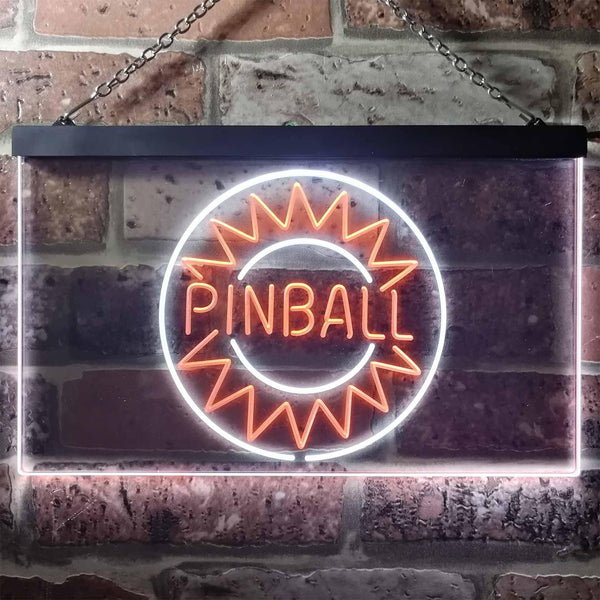ADVPRO Pinball Kid Room Garage Dual Color LED Neon Sign st6-i3307 - White & Orange