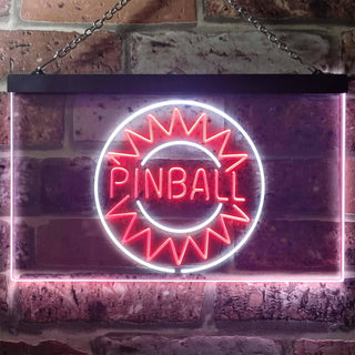 ADVPRO Pinball Kid Room Garage Dual Color LED Neon Sign st6-i3307 - White & Red