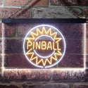 ADVPRO Pinball Kid Room Garage Dual Color LED Neon Sign st6-i3307 - White & Yellow