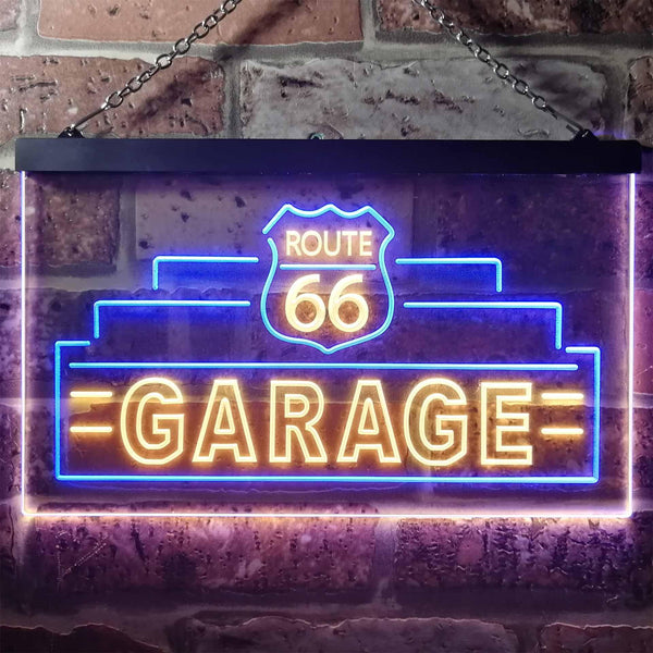 ADVPRO Route 66 Garage Dual Color LED Neon Sign st6-i3308 - Blue & Yellow