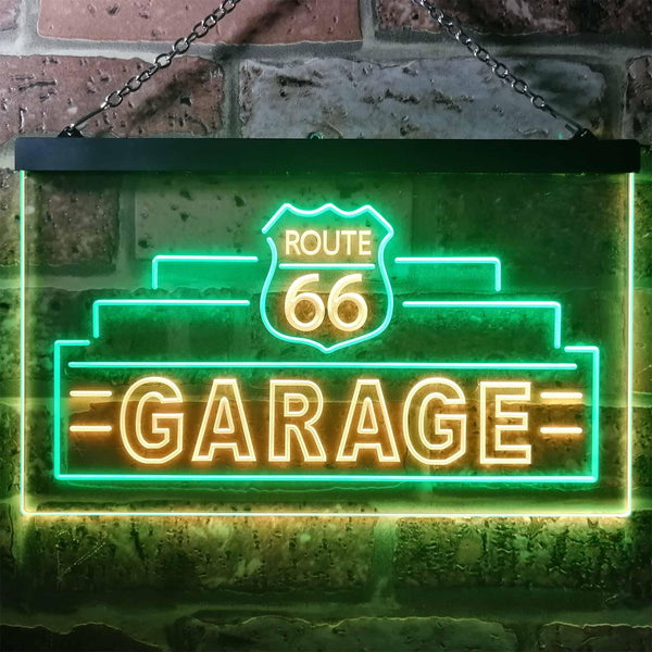 ADVPRO Route 66 Garage Dual Color LED Neon Sign st6-i3308 - Green & Yellow