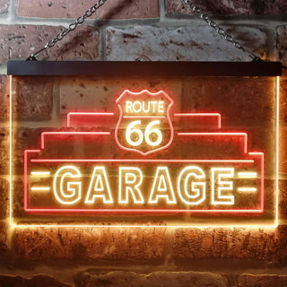 ADVPRO Route 66 Garage Dual Color LED Neon Sign st6-i3308 - Red & Yellow