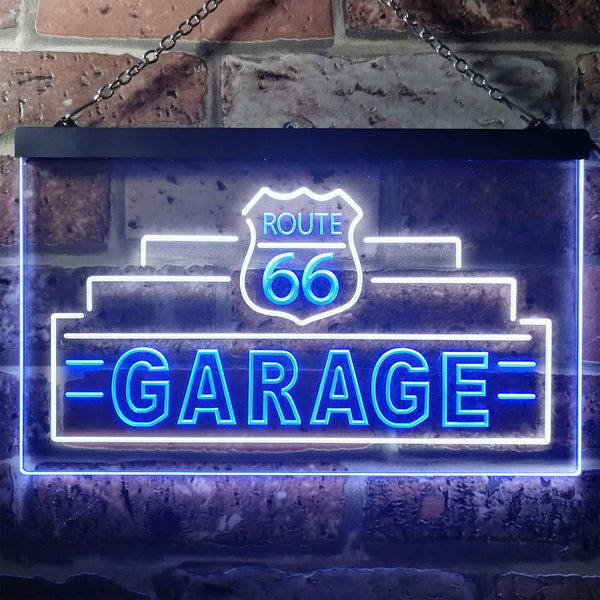 ADVPRO Route 66 Garage Dual Color LED Neon Sign st6-i3308 - White & Blue