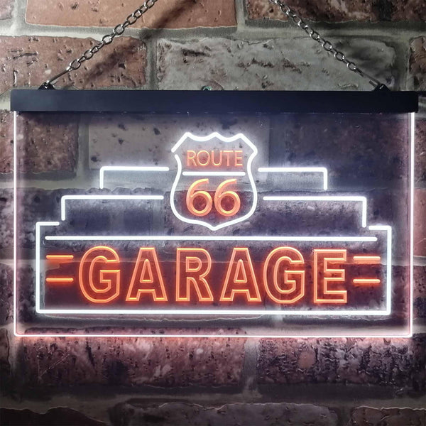 ADVPRO Route 66 Garage Dual Color LED Neon Sign st6-i3308 - White & Orange