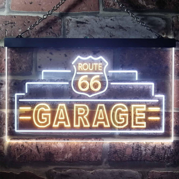 ADVPRO Route 66 Garage Dual Color LED Neon Sign st6-i3308 - White & Yellow