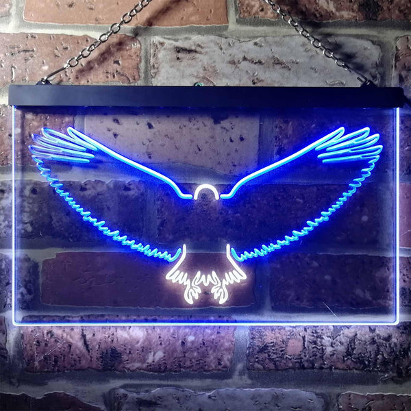 ADVPRO Eagle Animals Home Room Decor Dual Color LED Neon Sign st6-i3309 - White & Blue